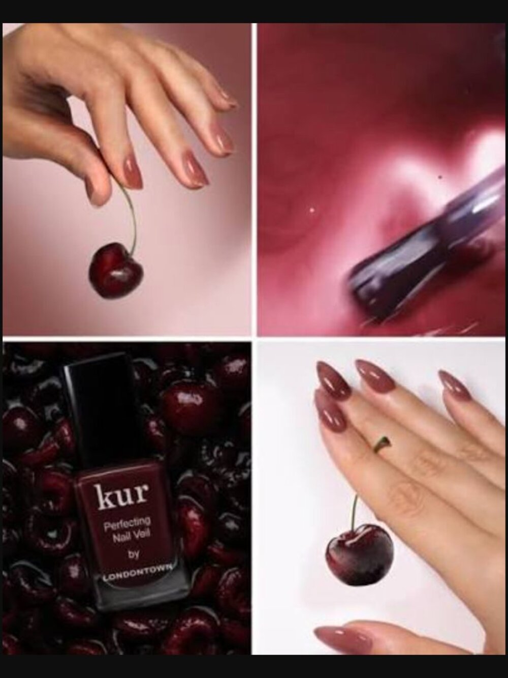 ❣️2/$36 NEW Londontown Kur Perfecting Nail Veil Shade No. 10 Cherry Cola Full Sz